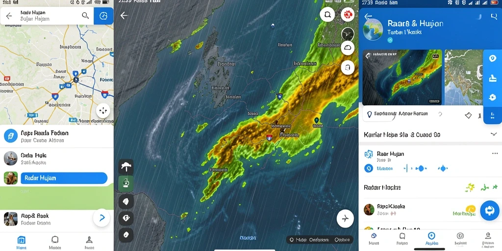 Antarmuka aplikasai Radar Hujan 2739 yang informatif dan mudah digunakan.