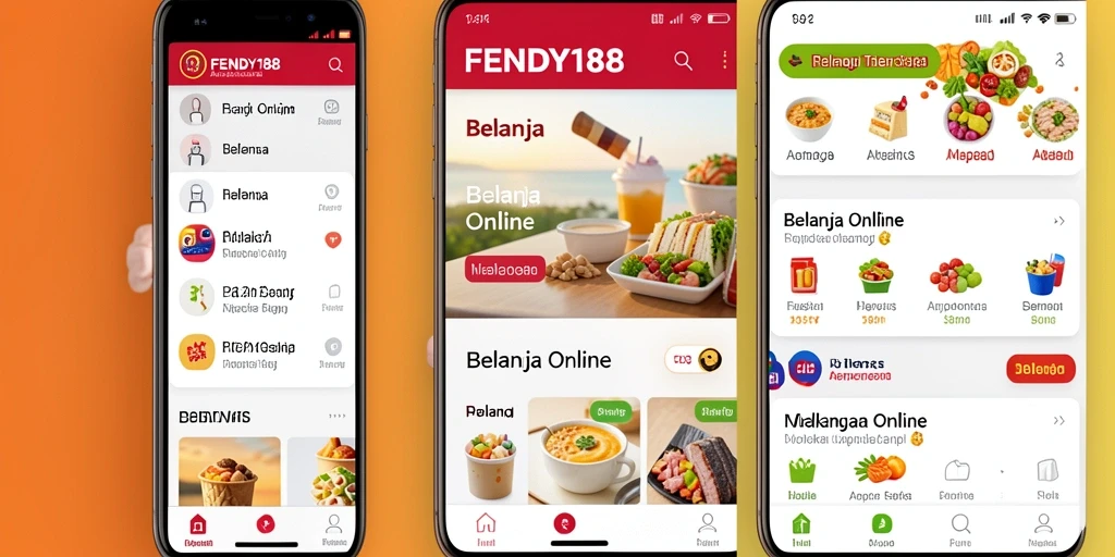 Tampilan antarmuka aplikasi FENDY188 untuk belanja online yang mudah dan menarik.