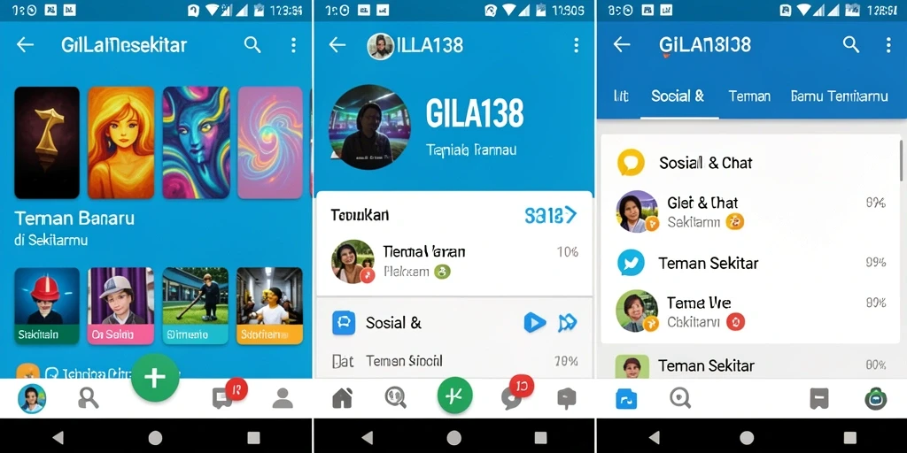 Antarmuka GILA138 menampilkan fitur Teman Sekitar yang menarik.