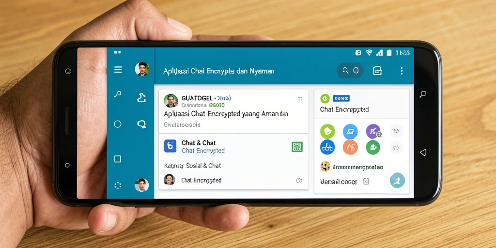 Antarmuka GUATOGEL yang modern dan aman untuk Chat Encrypted.