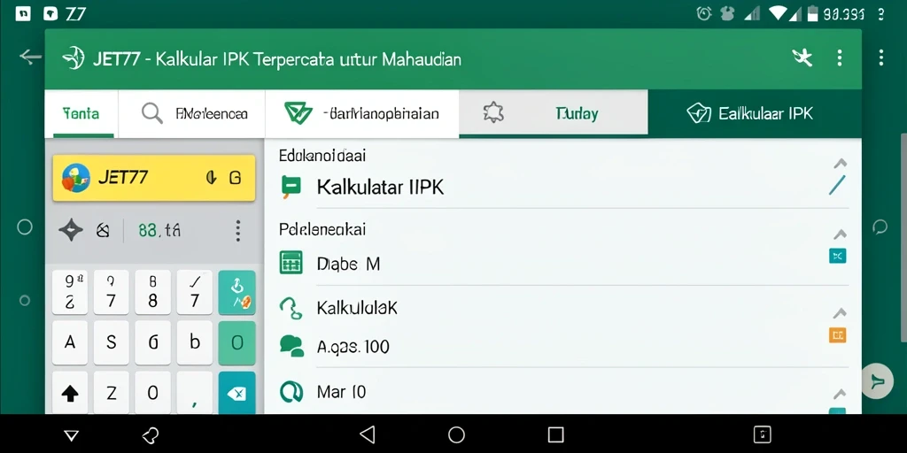 Antarmuka JET77 yang sederhana dan fungsional untuk menghitung IPK.
