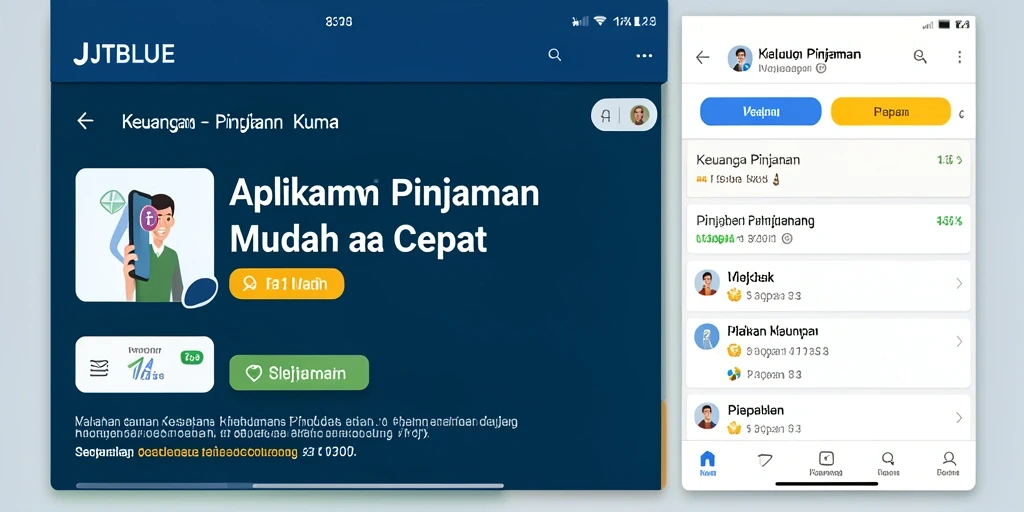Tampilan antarmuka aplikasi JTBLUE yang intuitif untuk pengajuan pinjaman.